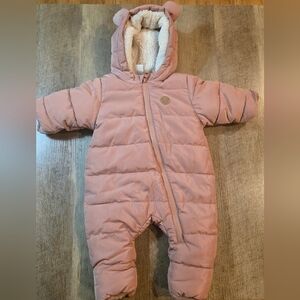 H&M -Pink Baby Snowsuit. Size NB